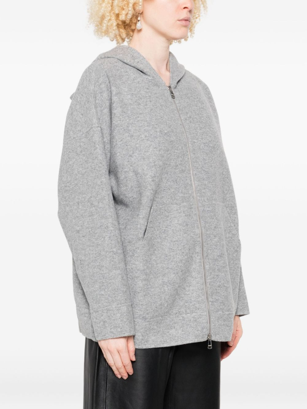 zip-up wool-blend hoodie - 3