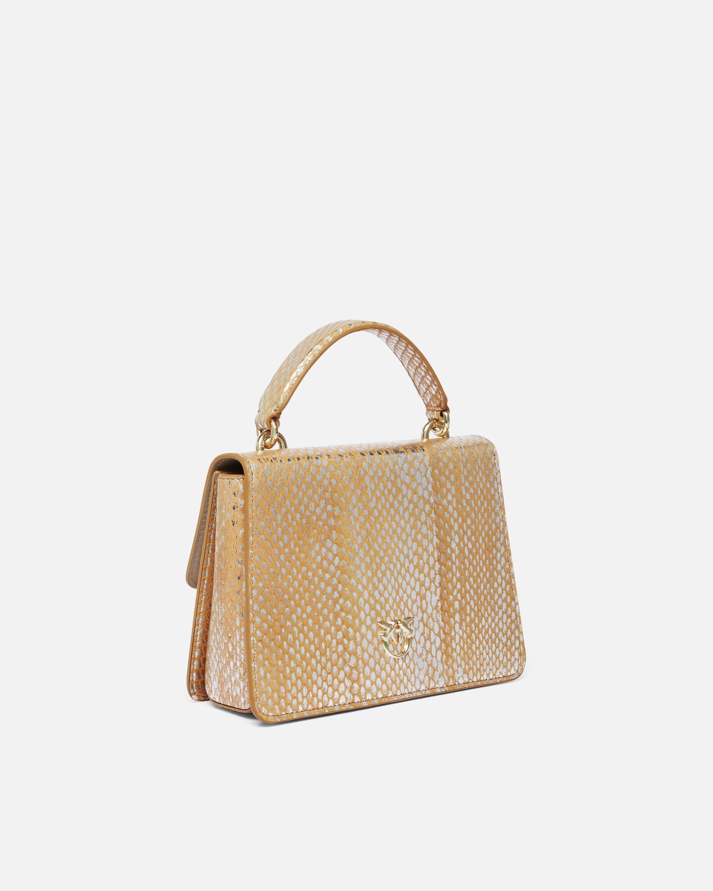 LAMINATED REPTILE HANDBAG WITH SHOULDER STRAP AND HANDLE PINKO GALLERIA - 2