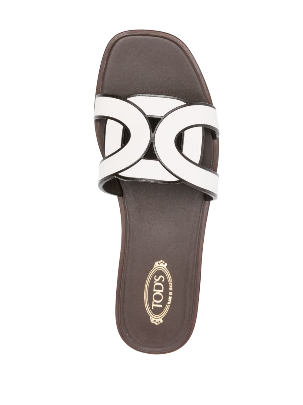 leather two-tone slides - 4