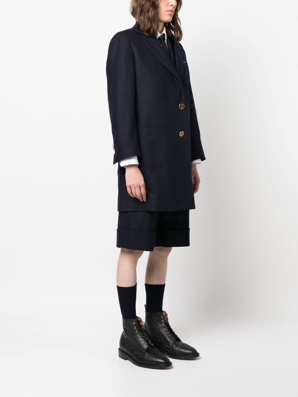 Engineered single-breasted side-stripe coat - 3
