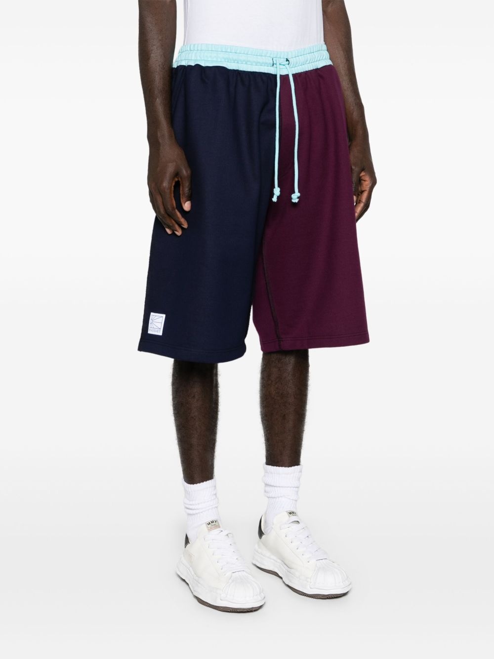 colour-block track shorts - 3