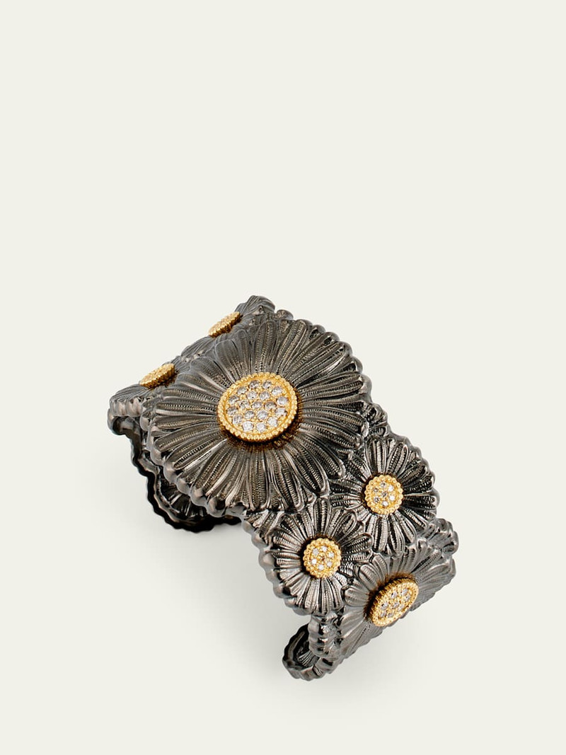 Buccellati Silver and 18K Gold Daisy Blossoms Bracelet with Diamonds outlook