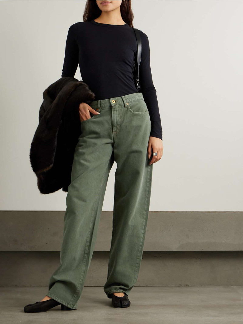 SLVRLAKE Tess Long high-rise wide-leg jeans Green outlook