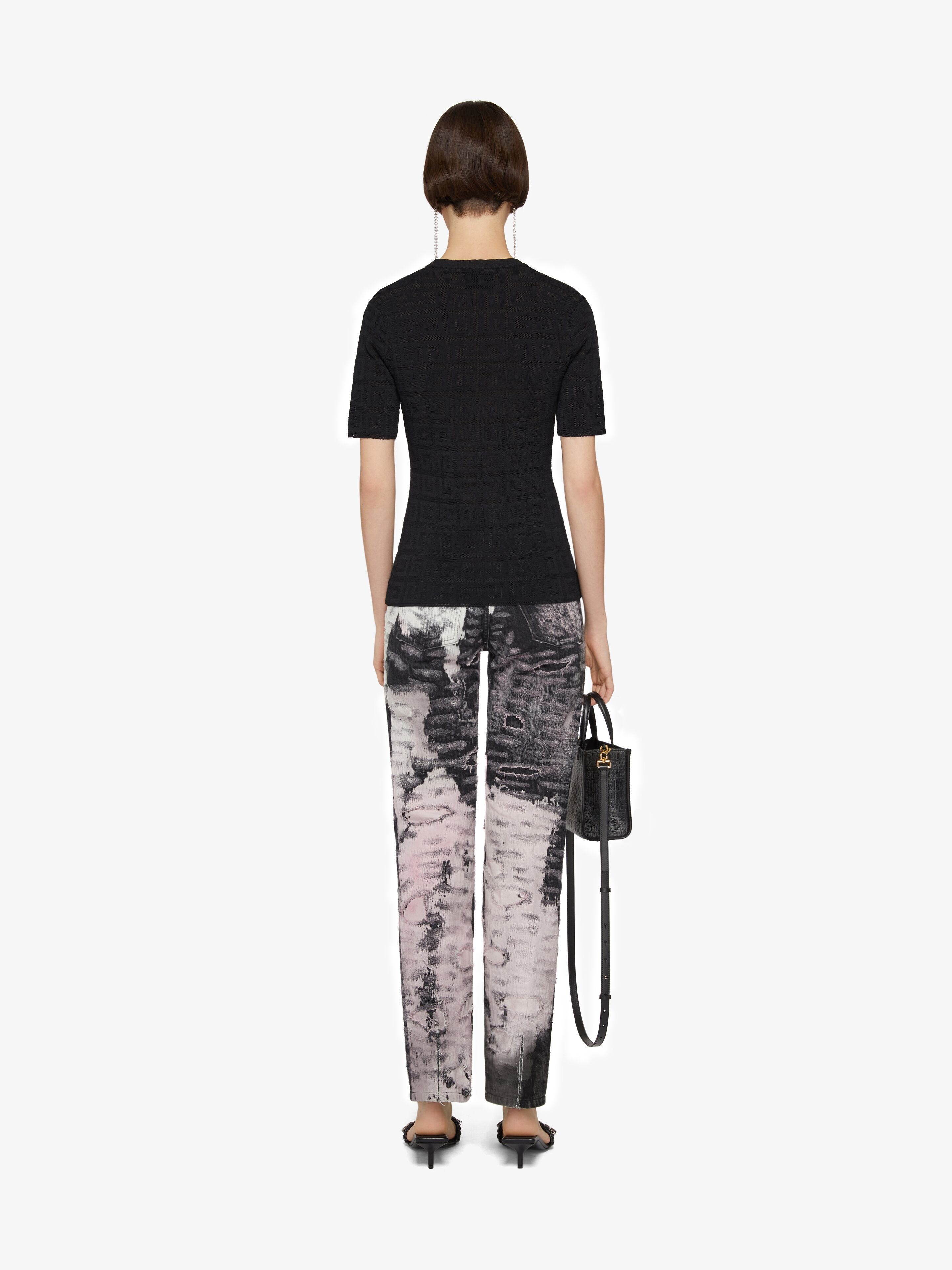 SLIM FIT JEANS IN DESTROYED DENIM - 4