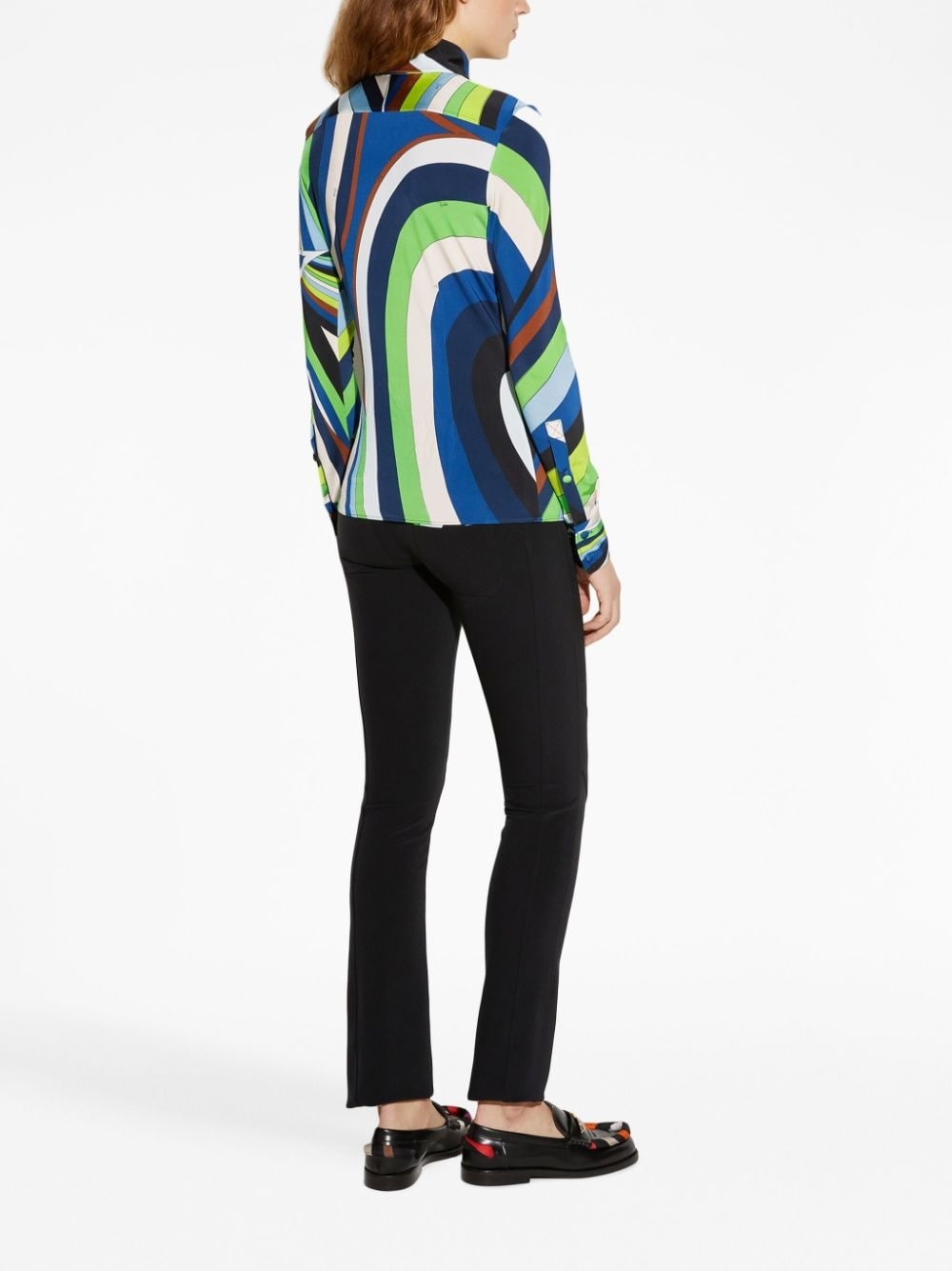 wave-print long-sleeve shirt - 4