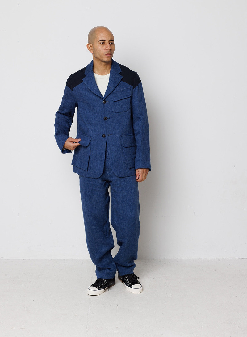 Farm Pant Herringbone Linen In Indigo 3