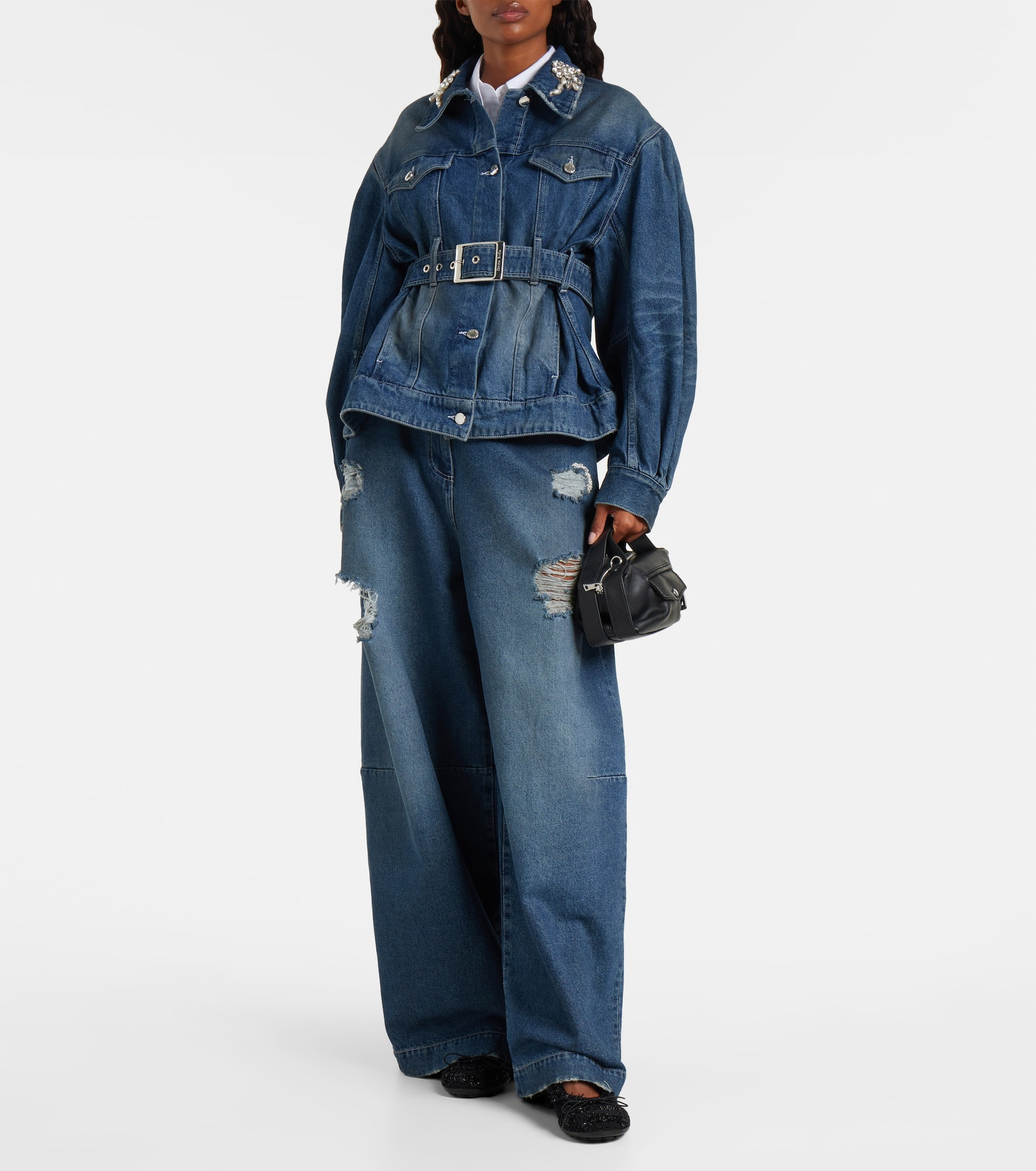 Turbo embellished denim jacket - 2