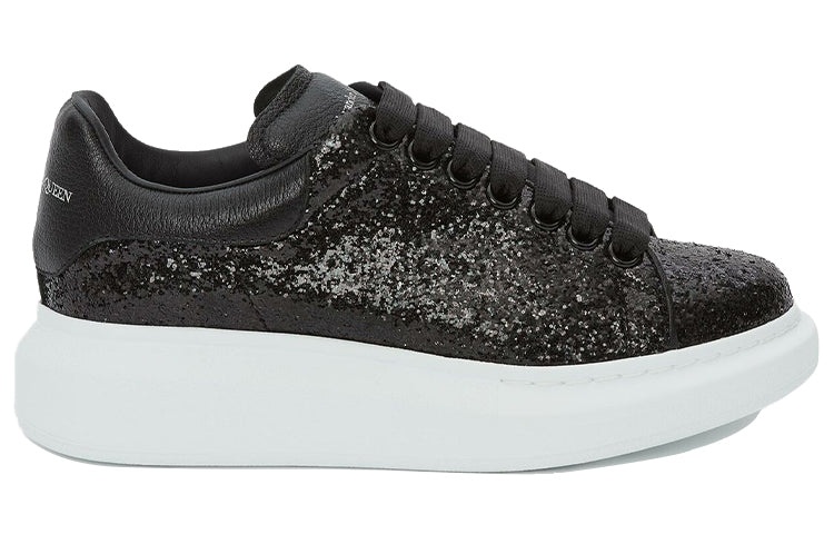 (WMNS) Alexander McQueen Oversized Sneaker Glitter 'Black' 553771W4EY41000 - 2