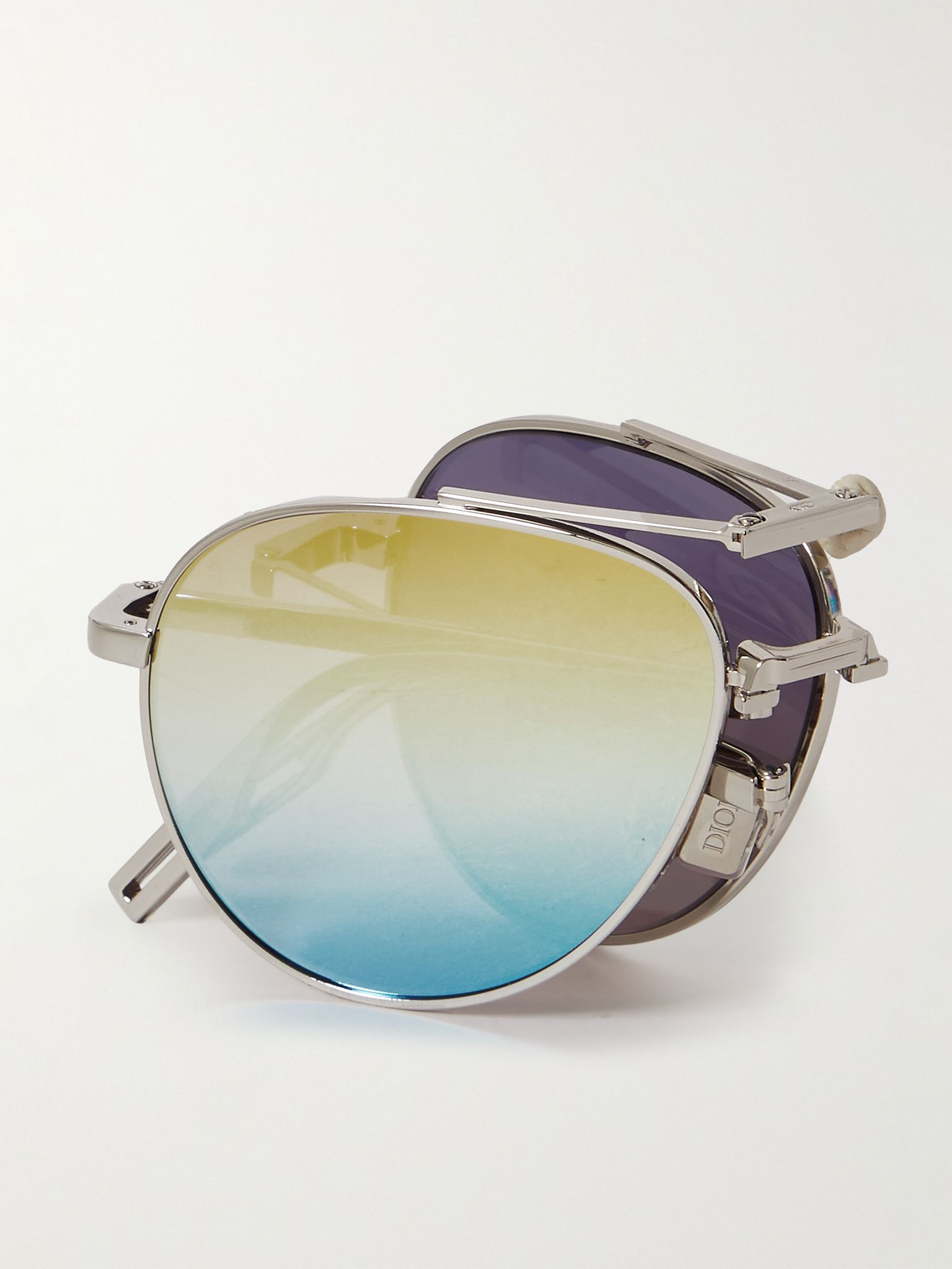 Dior90 A1U Aviator-Style Silver-Tone Sunglasses Silver - 4