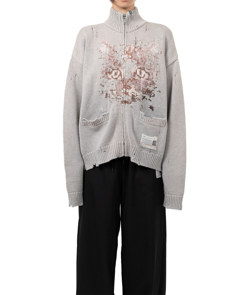 Cat Jacquard Knit Cardigan 10