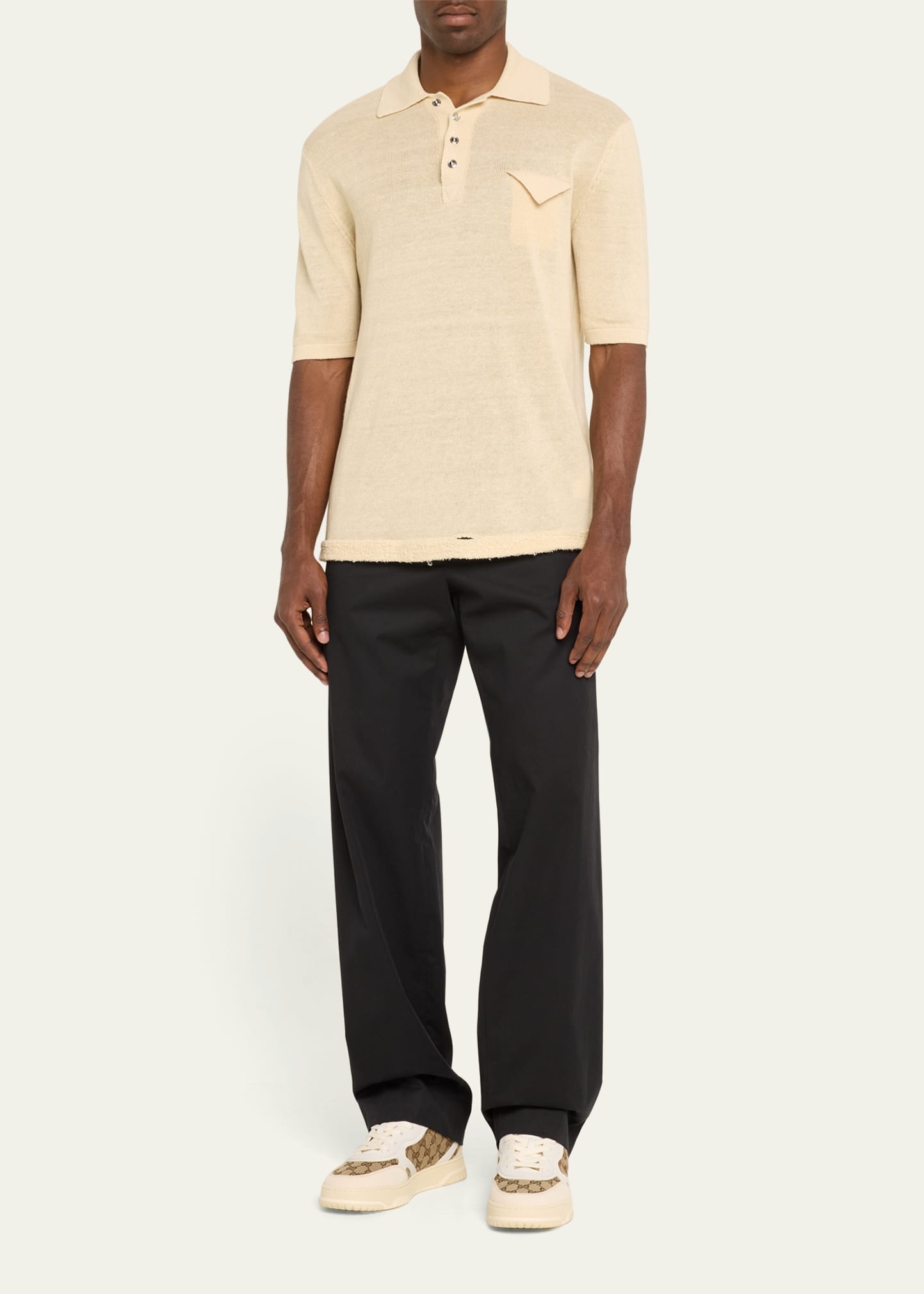 Men's Re-Web GG Supreme Canvas and Leather Sneakers - 3