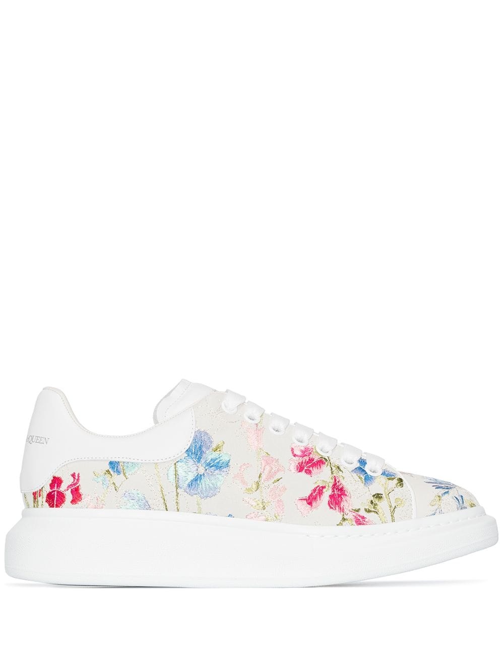 Oversized floral-embroidered sneakers - 1