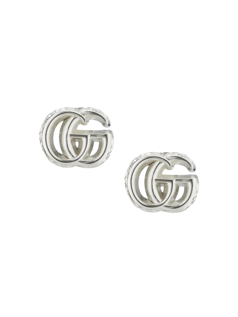 Women's Gg Marmont Sterling Silver Stud Earrings - Silver 1