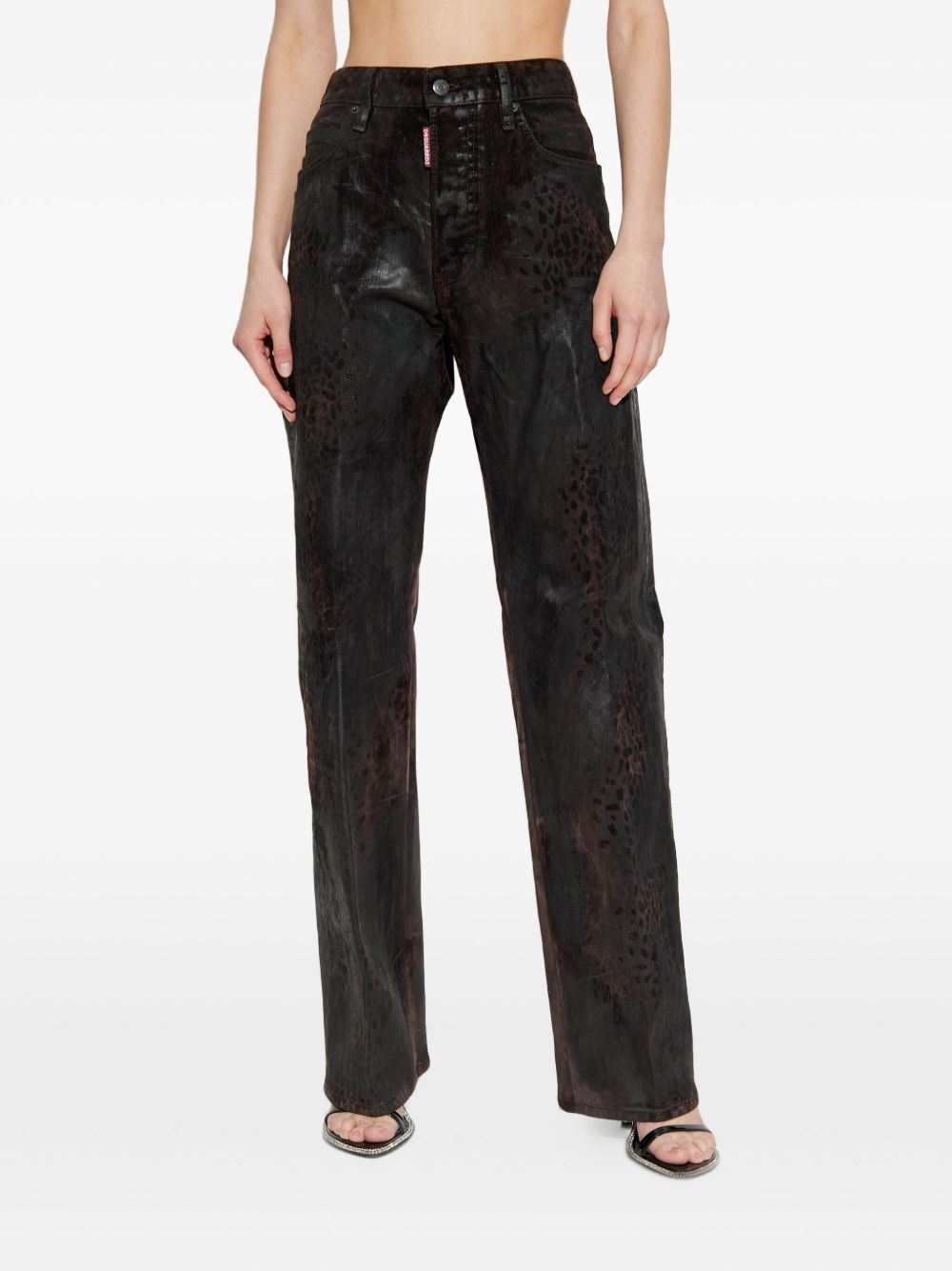 animal-print cotton trousers - 3