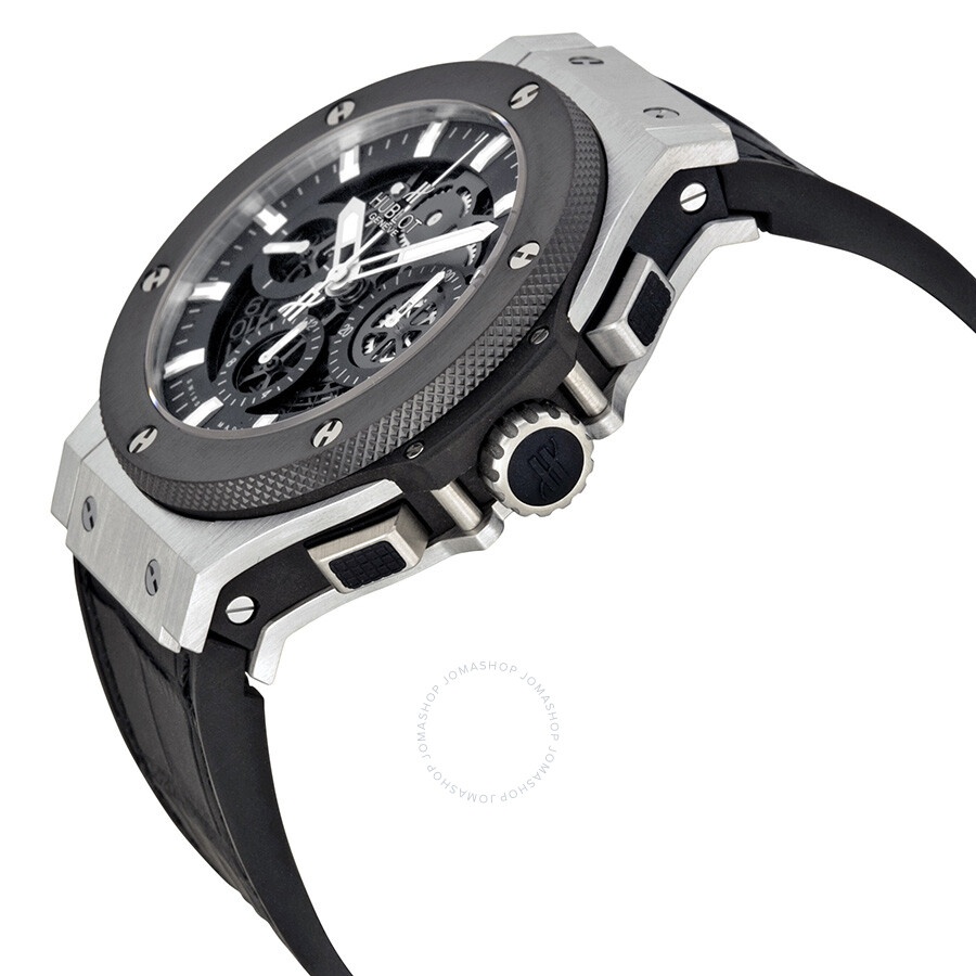 Pre-owned Hublot Big Bang Aero Steel Chronograph Black Skeleton Dial Men's Watch 311.SM.1170.GR - 2