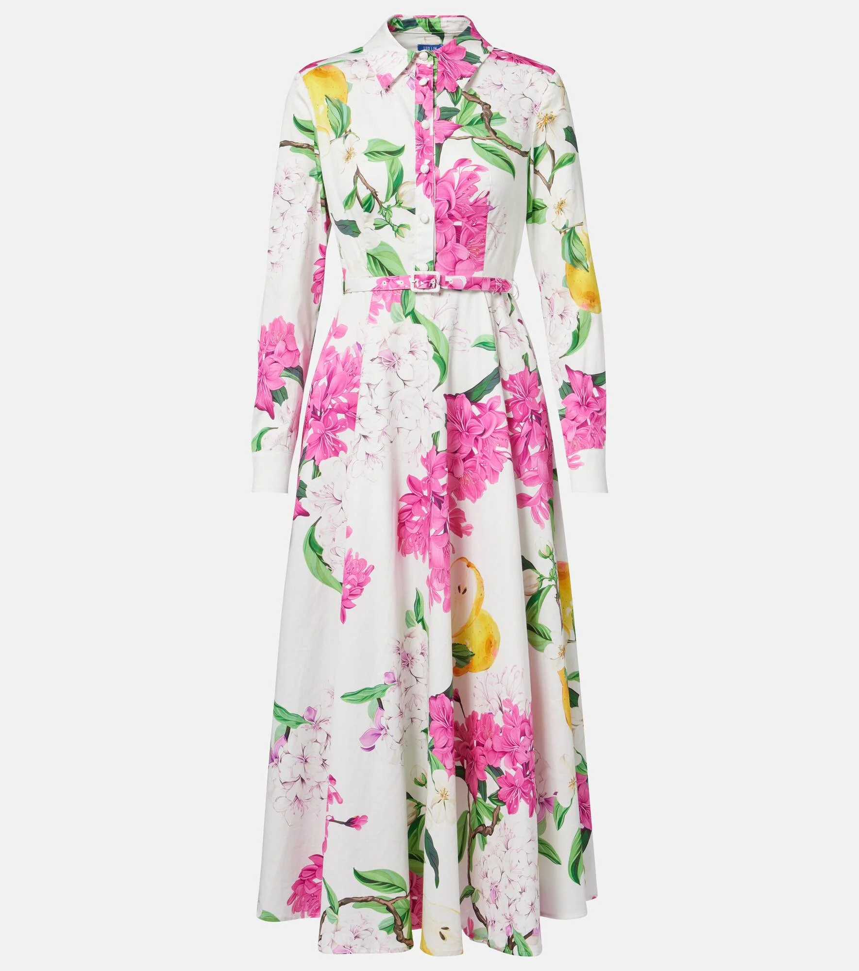 Zara belted printed cotton midi dress - 1
