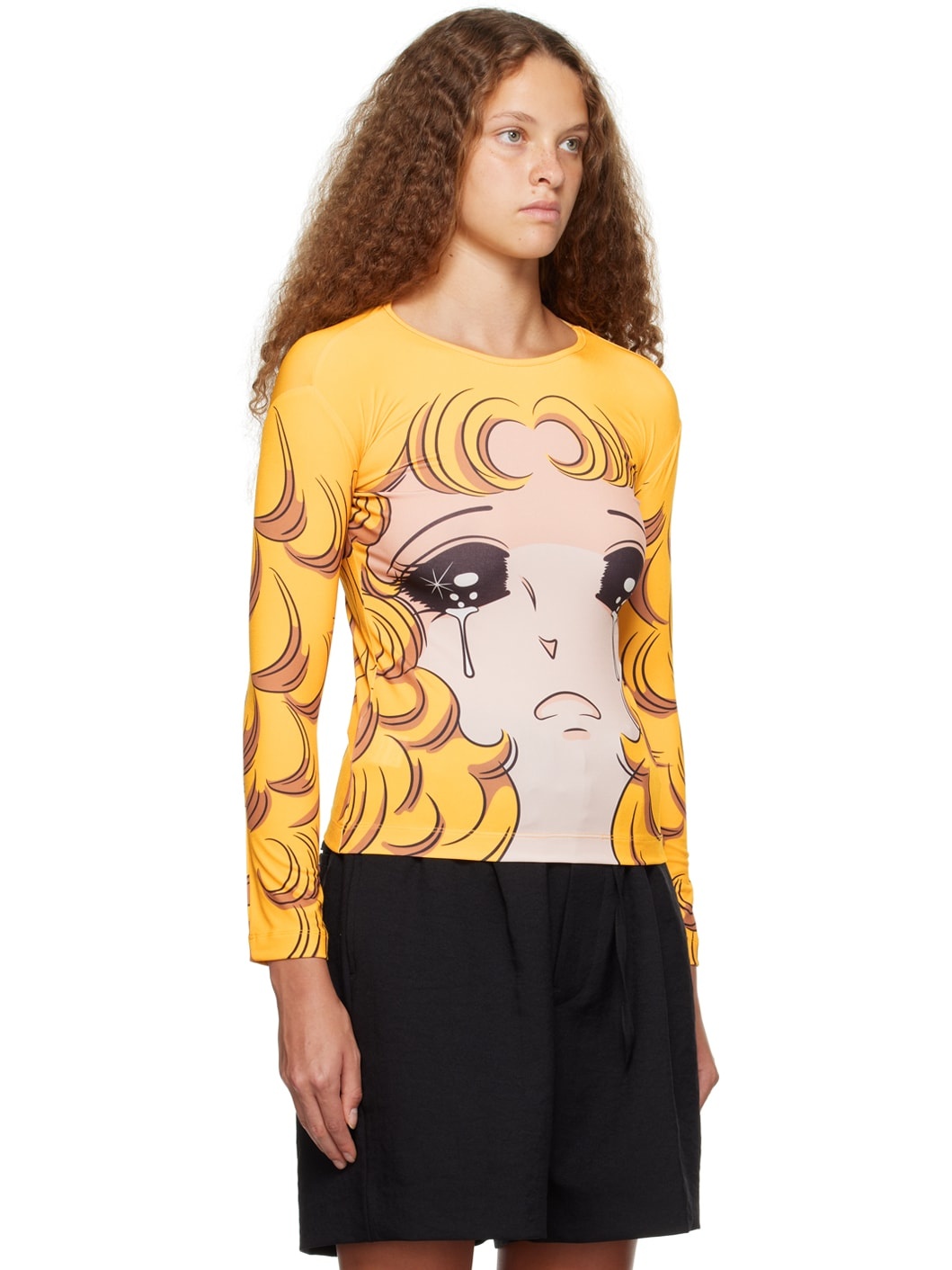 SSENSE Exclusive Yellow Crying Girl Long Sleeve T-Shirt - 2