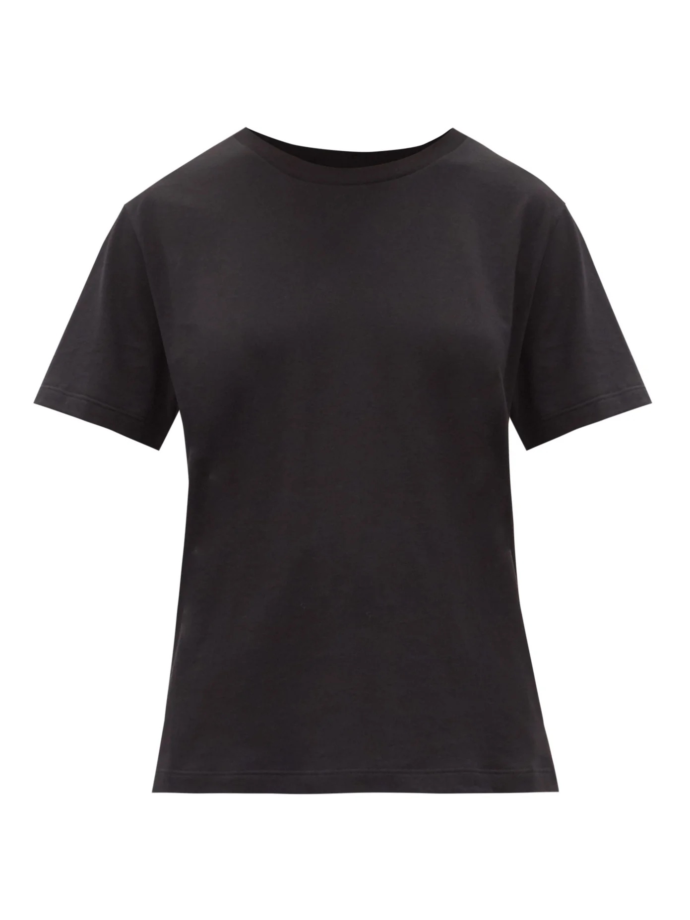 Step-hem cotton-jersey T-shirt - 1