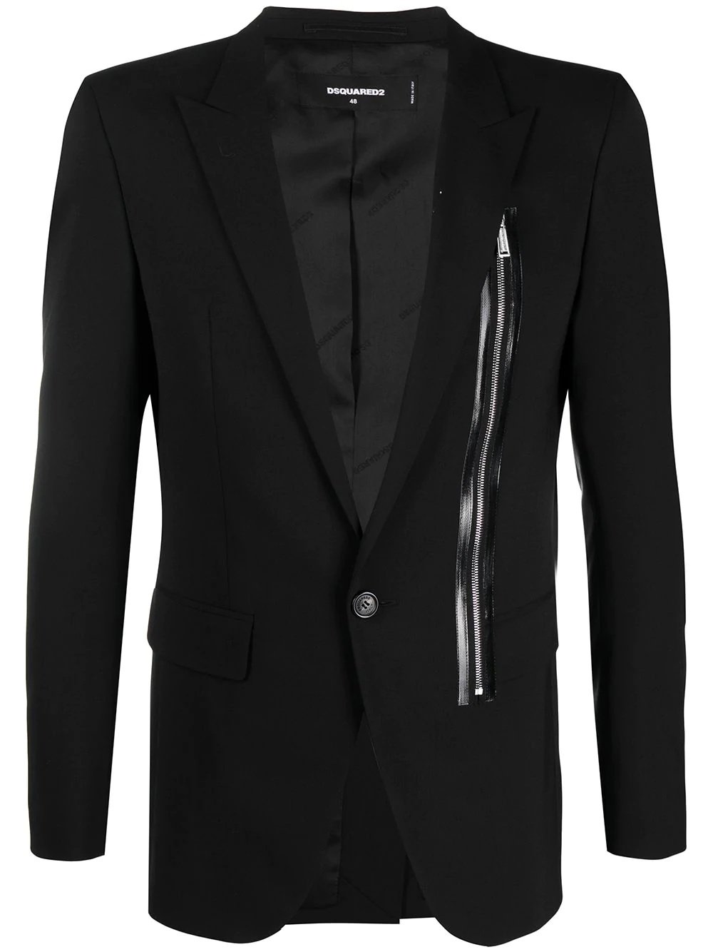 zip detailed blazer - 1