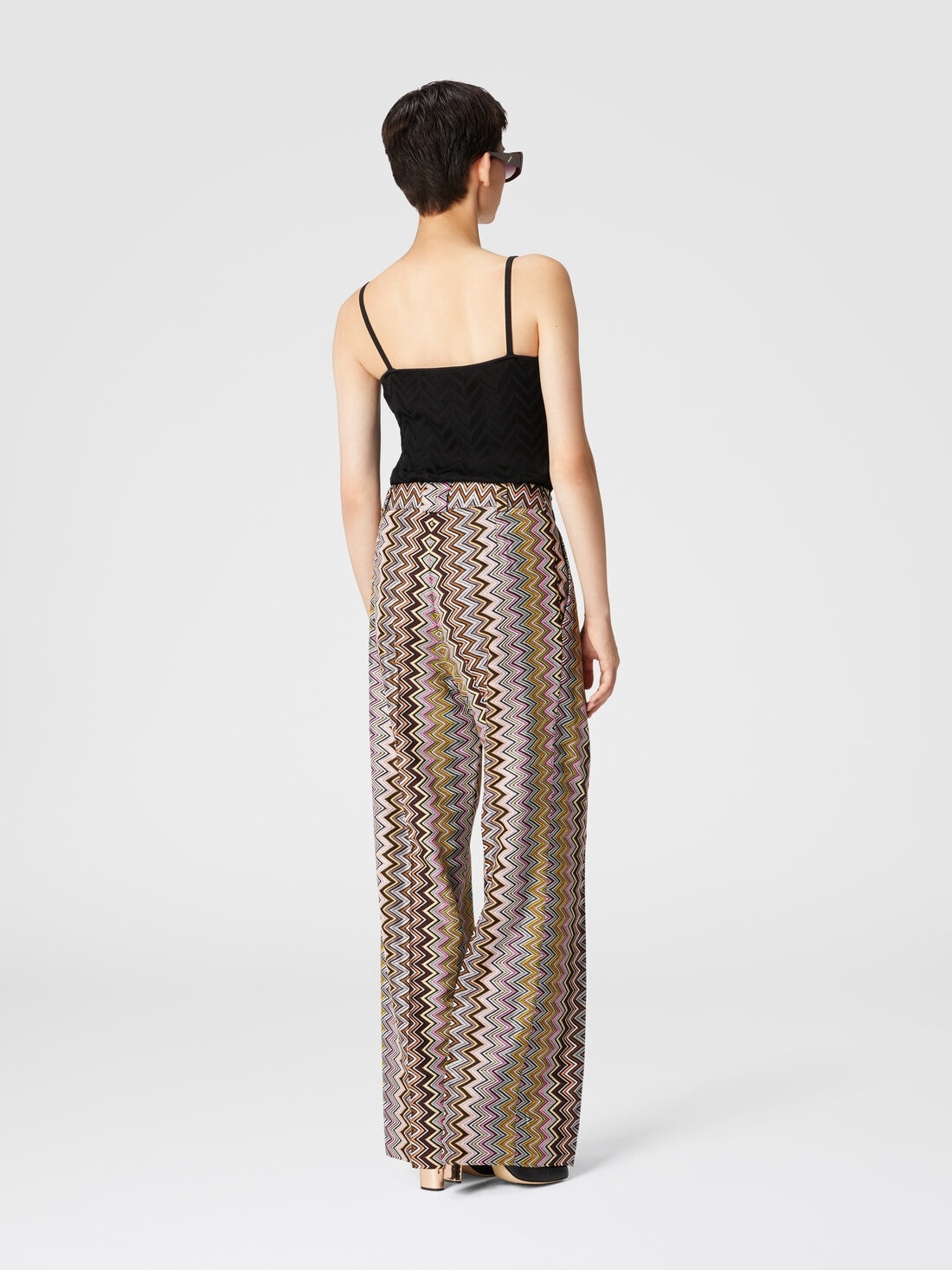 Zig zag viscose trousers with pleats - 3
