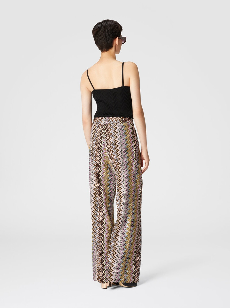 Zig zag viscose trousers with pleats 3