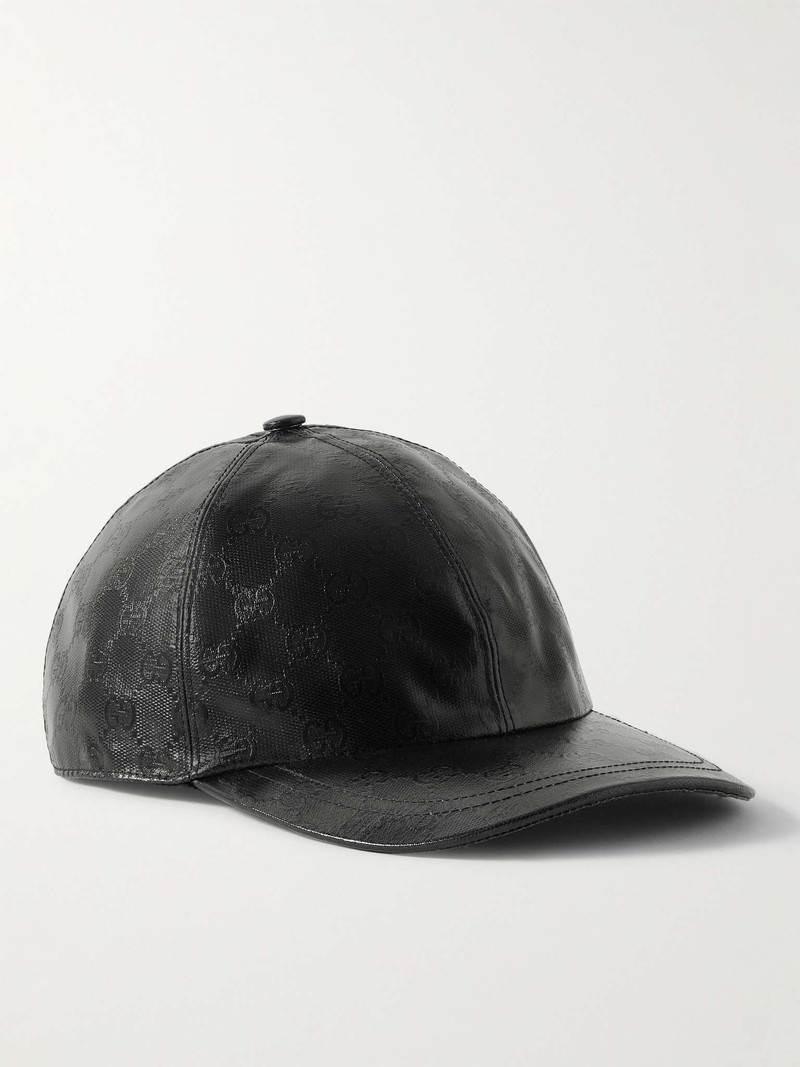 Leather-Trimmed Monogrammed Coated-Canvas Baseball Cap 1