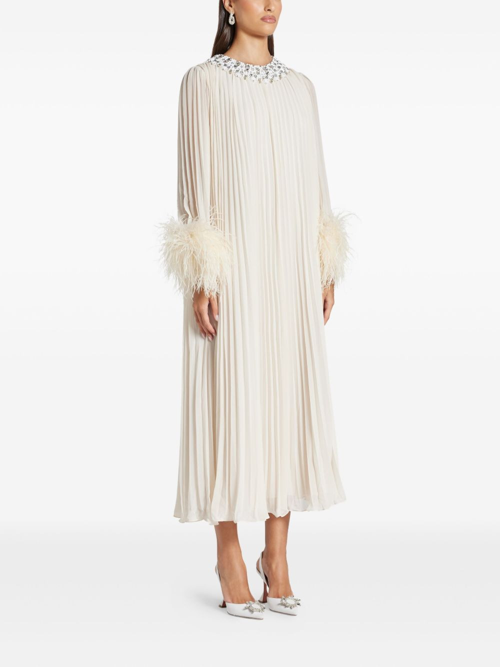 embellished pleated dress - 3