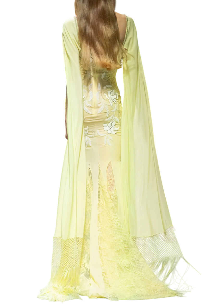 GEORGETTE BEADED FLORAL DRESS - 2