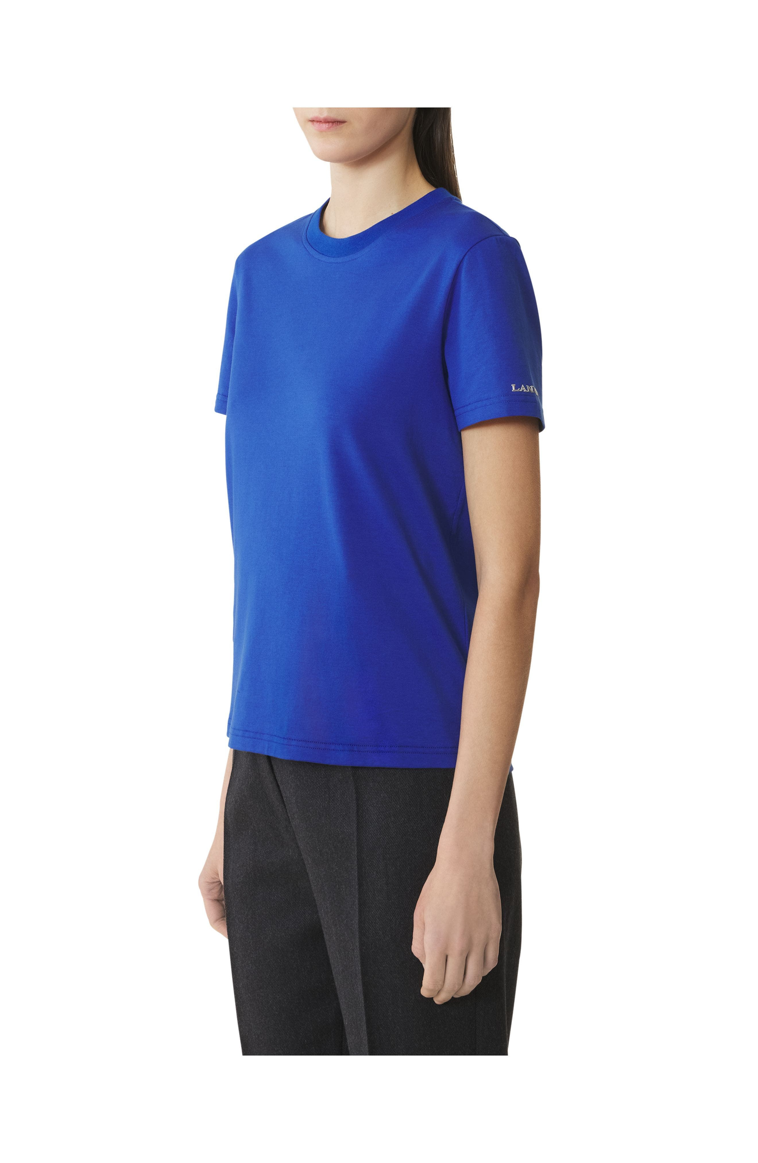 Lanvin Cotton T-Shirt With Ribbon Detail in Indigo at Nordstrom - 3