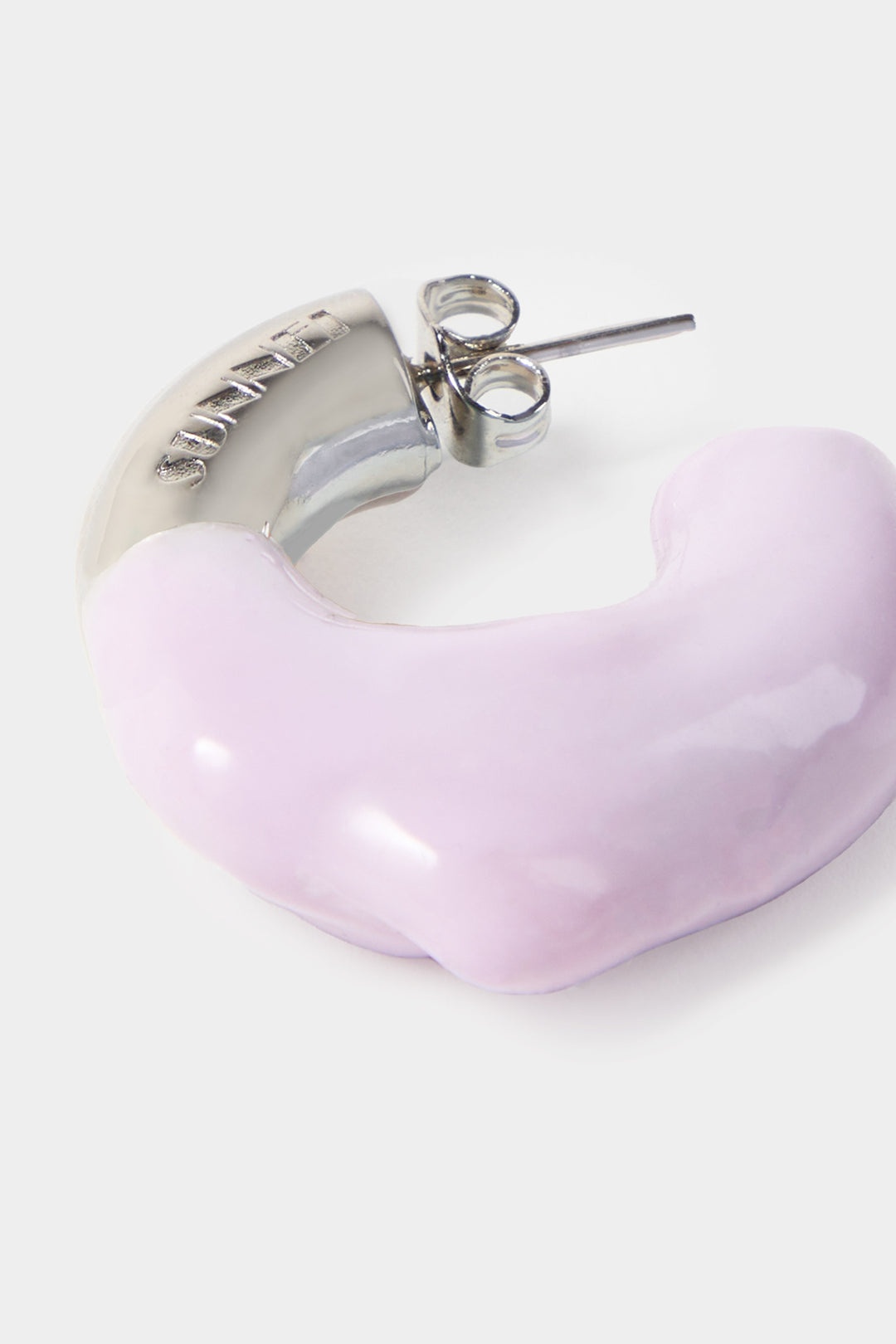 SMALL RUBBERIZED EARRINGS SILVER / liliac - 2