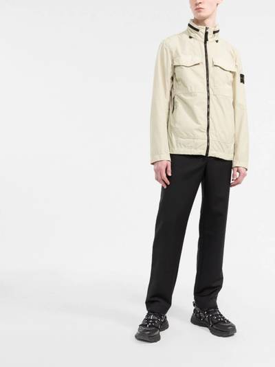 Stone Island Compass-patch zip-up jacket outlook