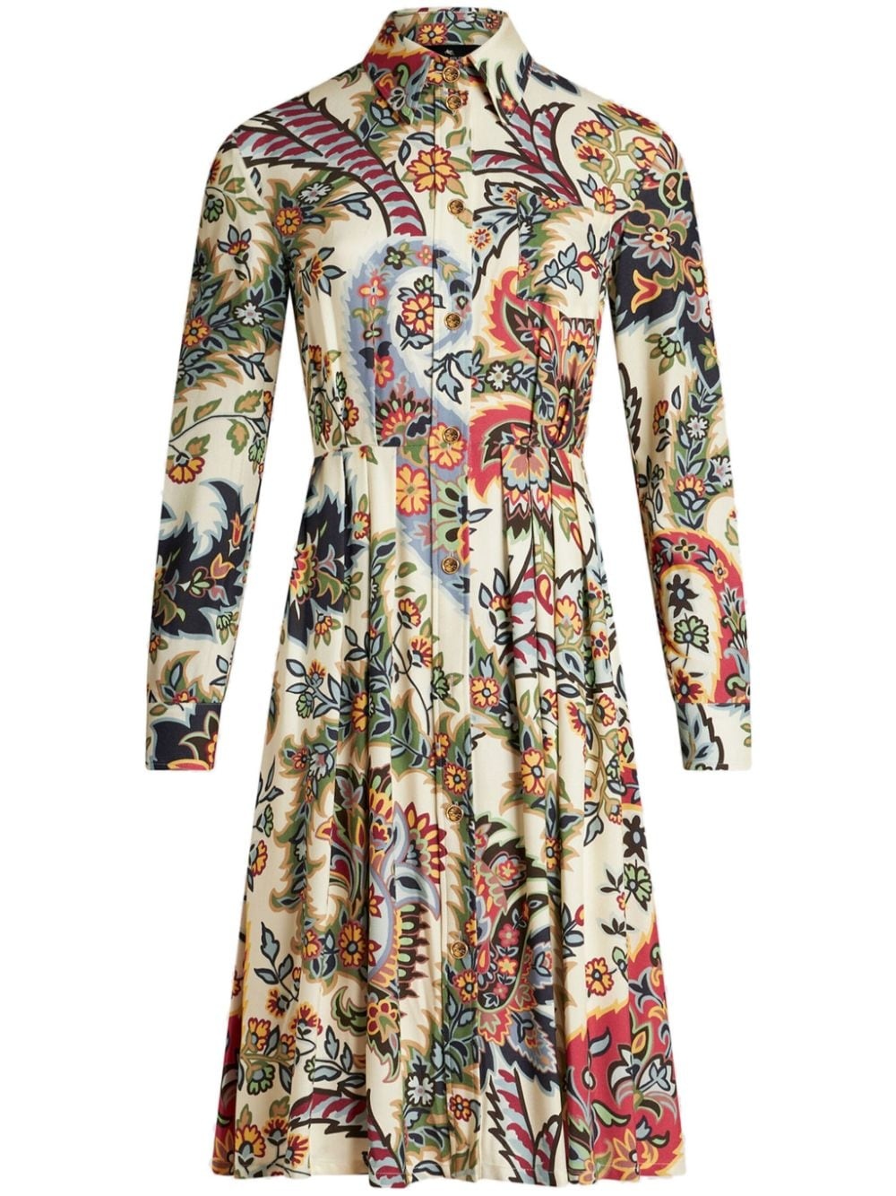 paisley print shirt dress - 1