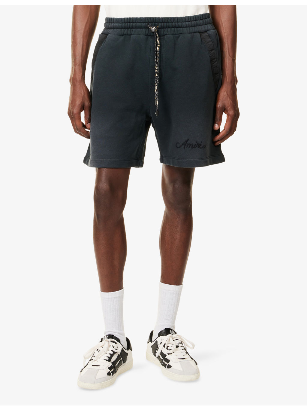 Embroidered-Logo Bleached Cotton-Jersey Shorts - 3