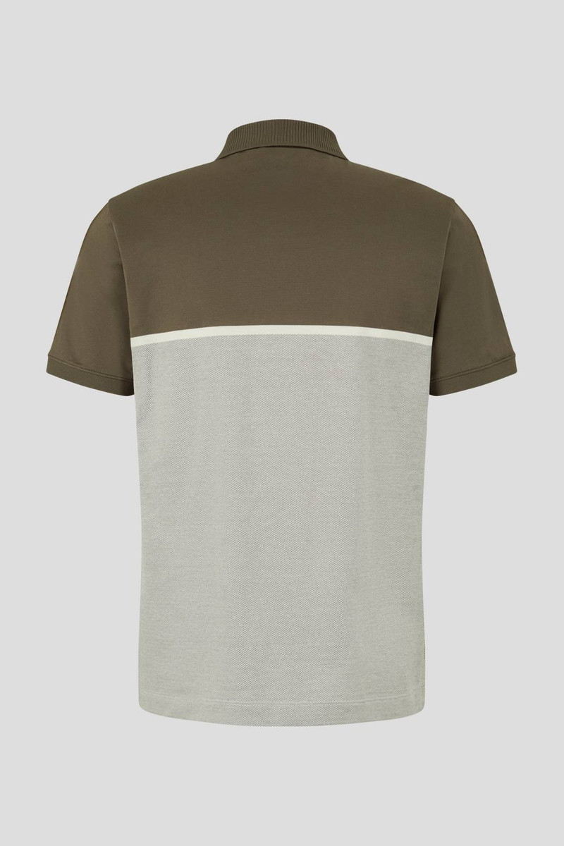 BOGNER LEWIS POLO SHIRT IN KHAKI/OFF-WHITE outlook