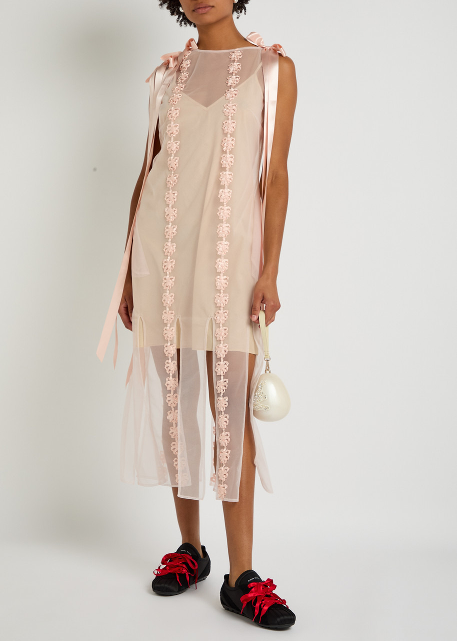Simone Rocha Appliquéd Sheer Tulle Midi Dress - 4