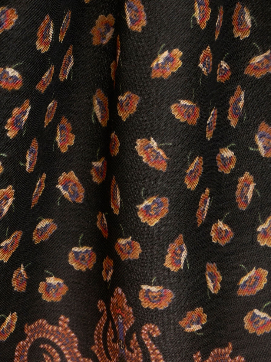 PAISLEY WOOL AND SILK SCARF - 3