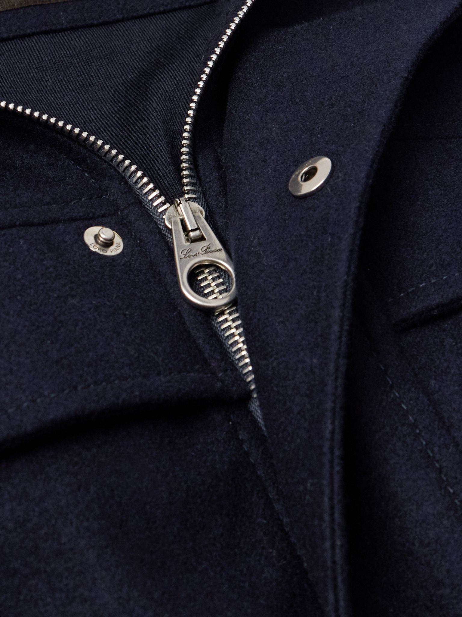 Tristar Wool and Cashmere-Blend Flannel Bomber Jacket Blue - 4