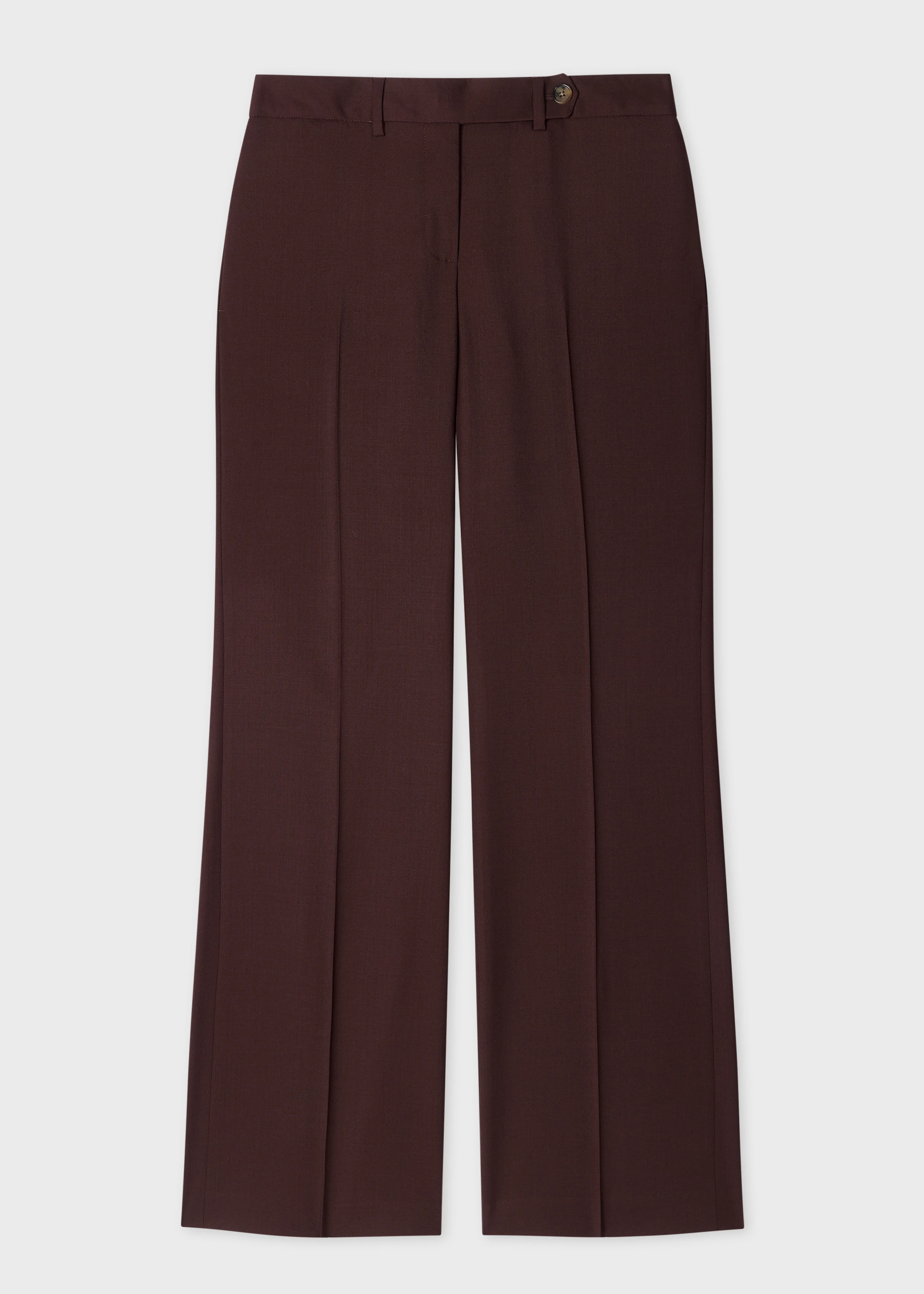 Women's 'A Suit To Travel In' - Burgundy Wool Bootcut Trousers - 1