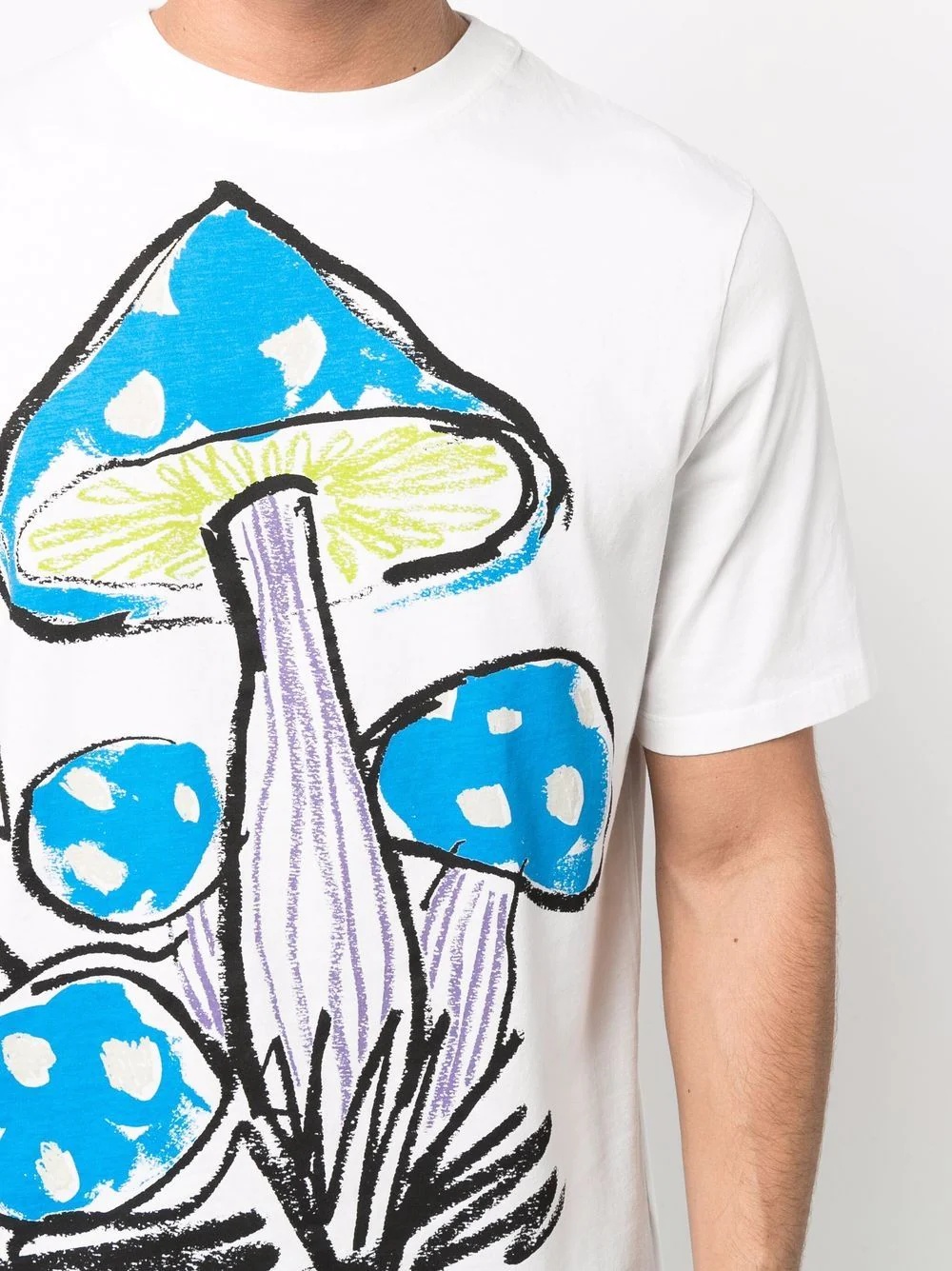 mushroom-print crew-neck T-shirt - 5