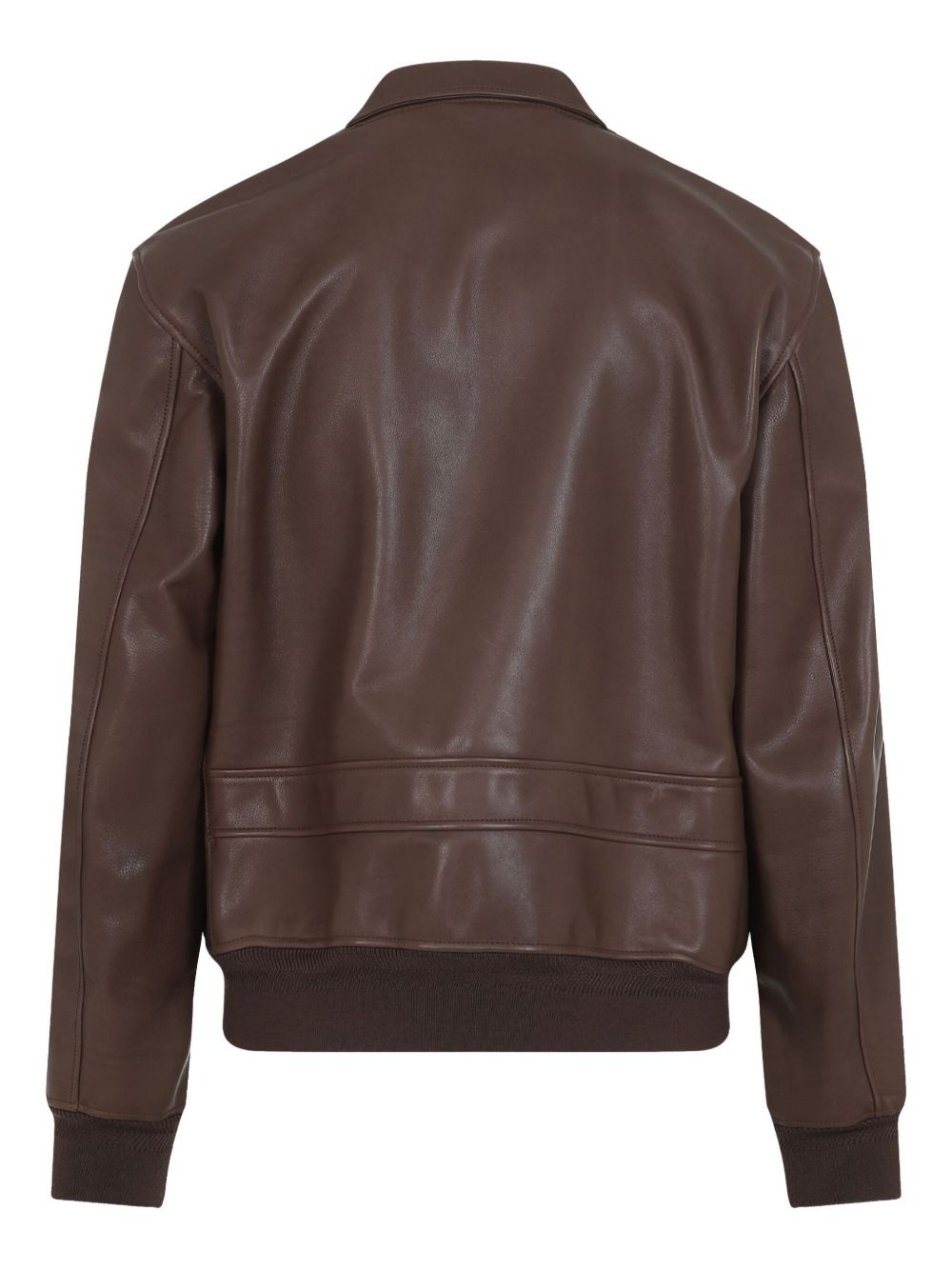 zip-up leather jacket - 2