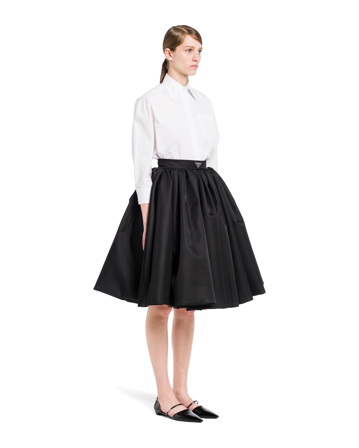 Re-Nylon Gabardine wide skirt - 3