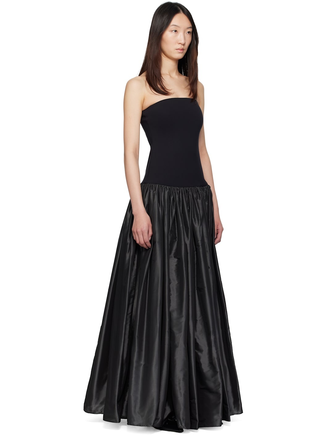 Black Bustier Princess Maxi Dress - 2