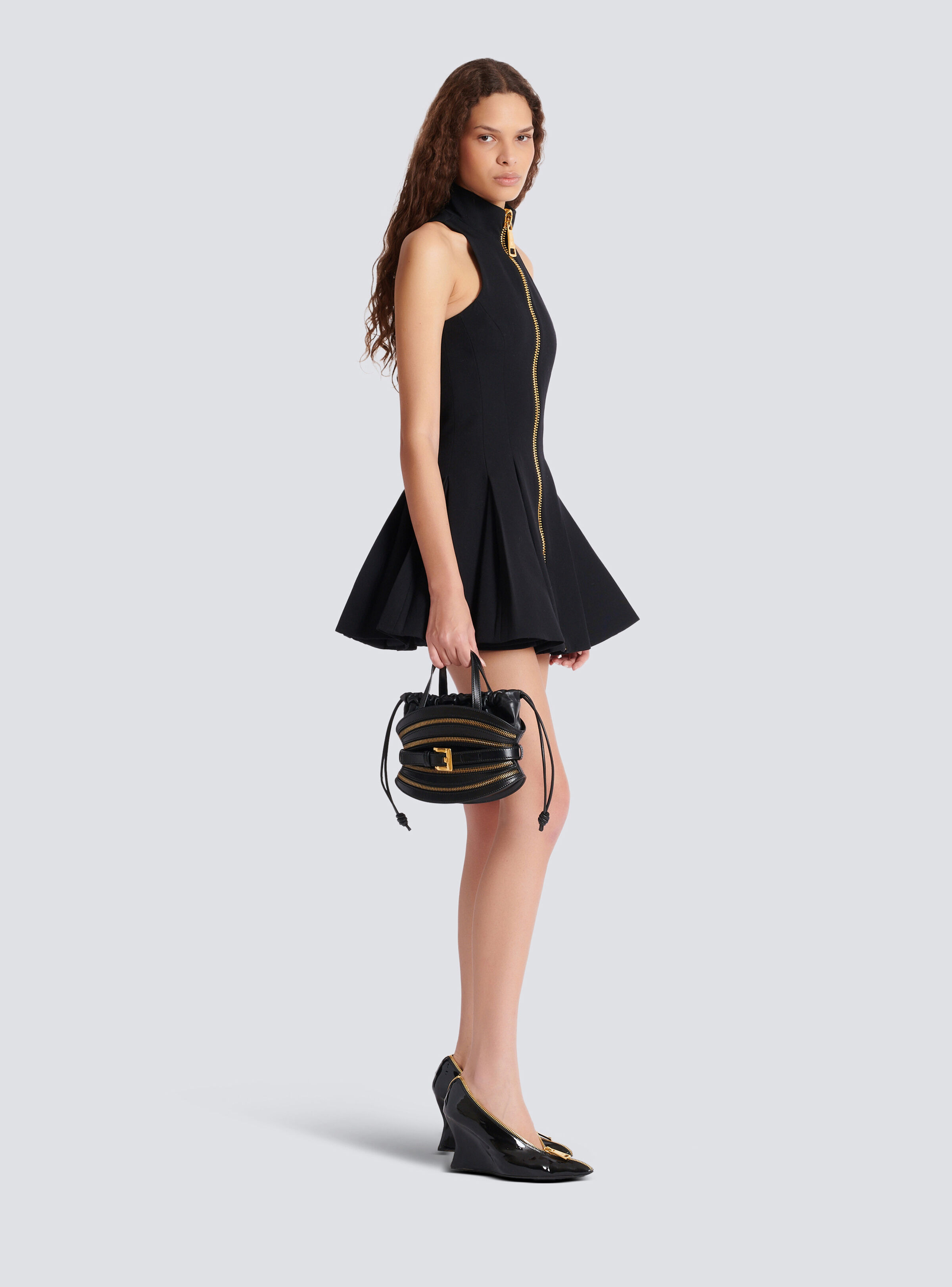Mini Shuffle Zips bag in calfskin leather - 2