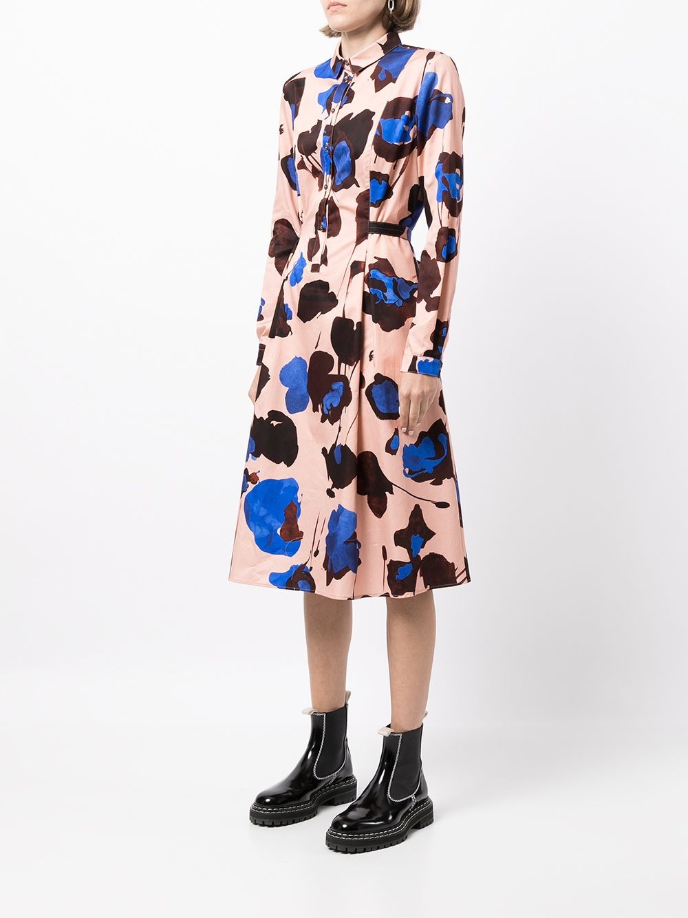 floral print shirt dress - 3