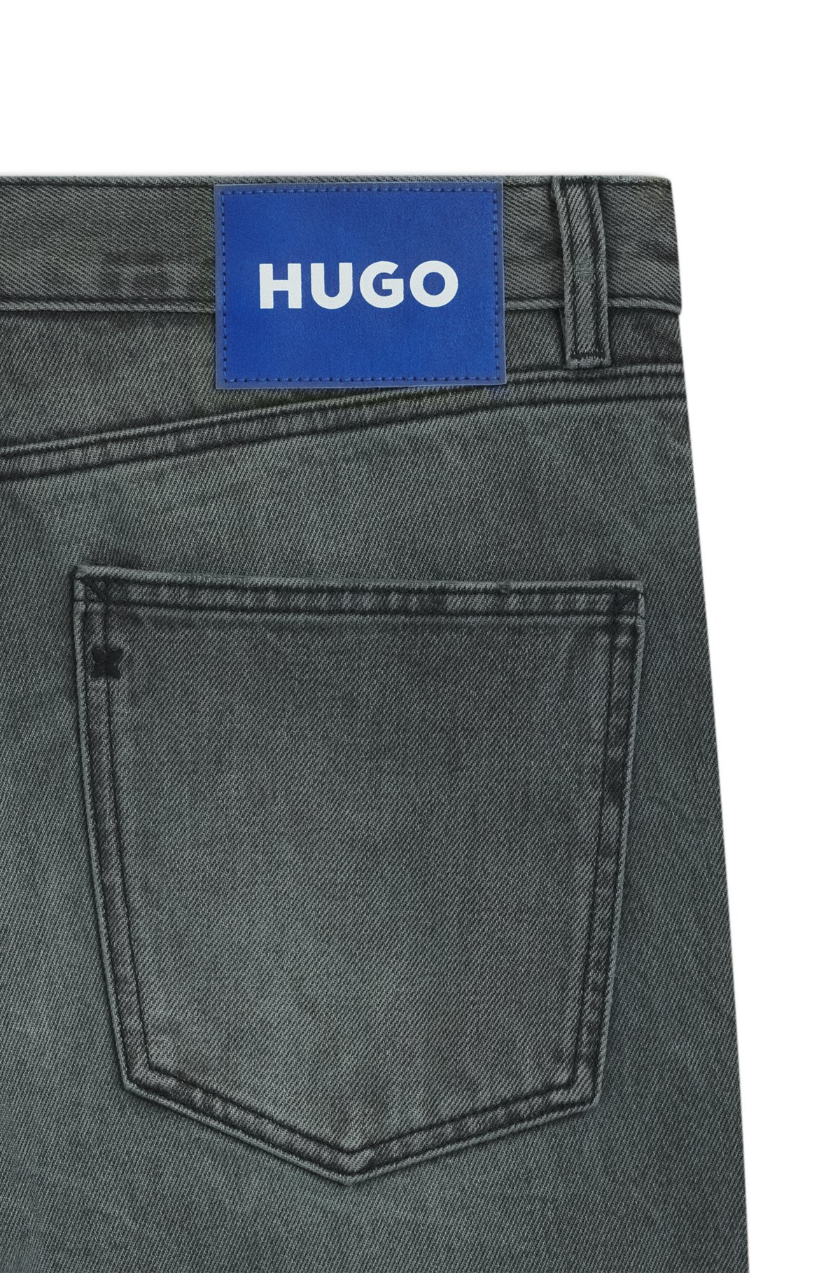 REGULAR-FIT JEANS IN GRAY RIGID DENIM - 6