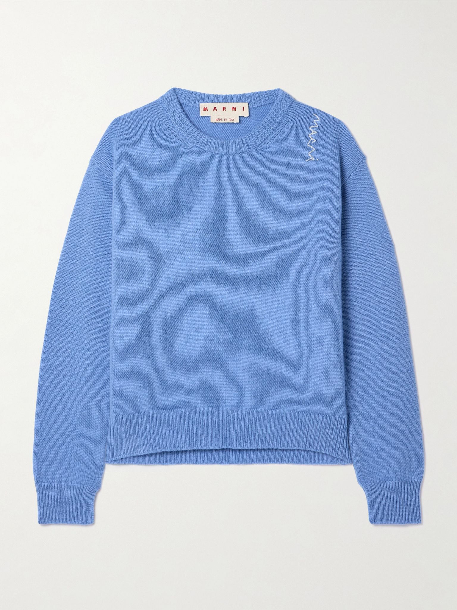 Embroidered cashmere sweater Blue - 1