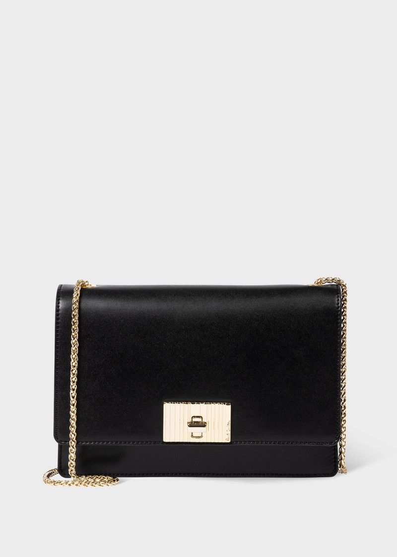 Women's Black Gold Chain Evening Bag 1