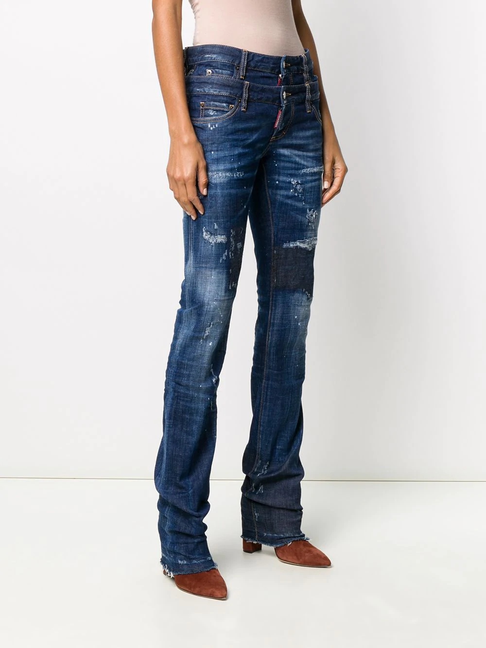 double-waist slim-fit jeans - 3