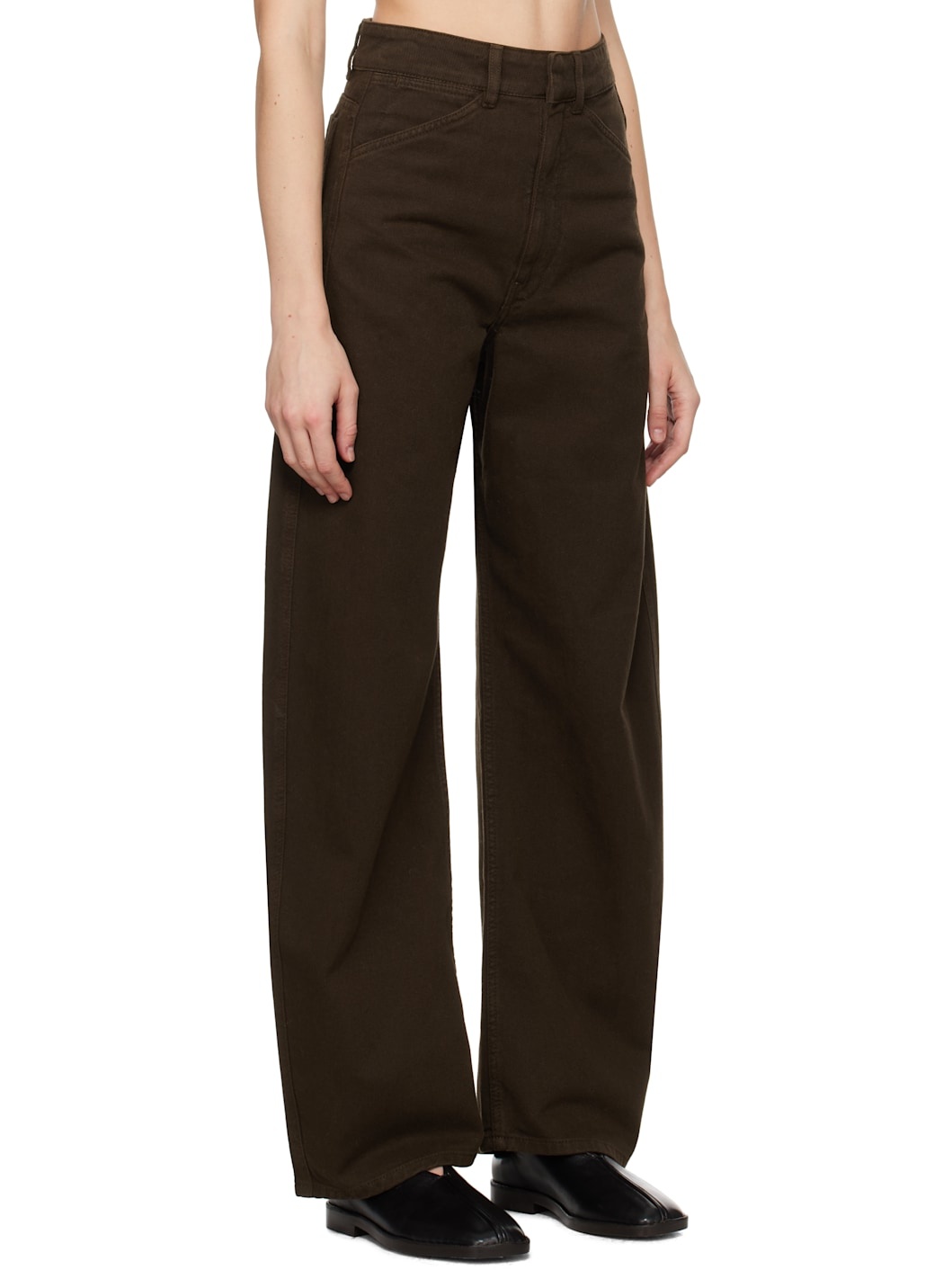 Brown High Waisted Curved Jeans - 2
