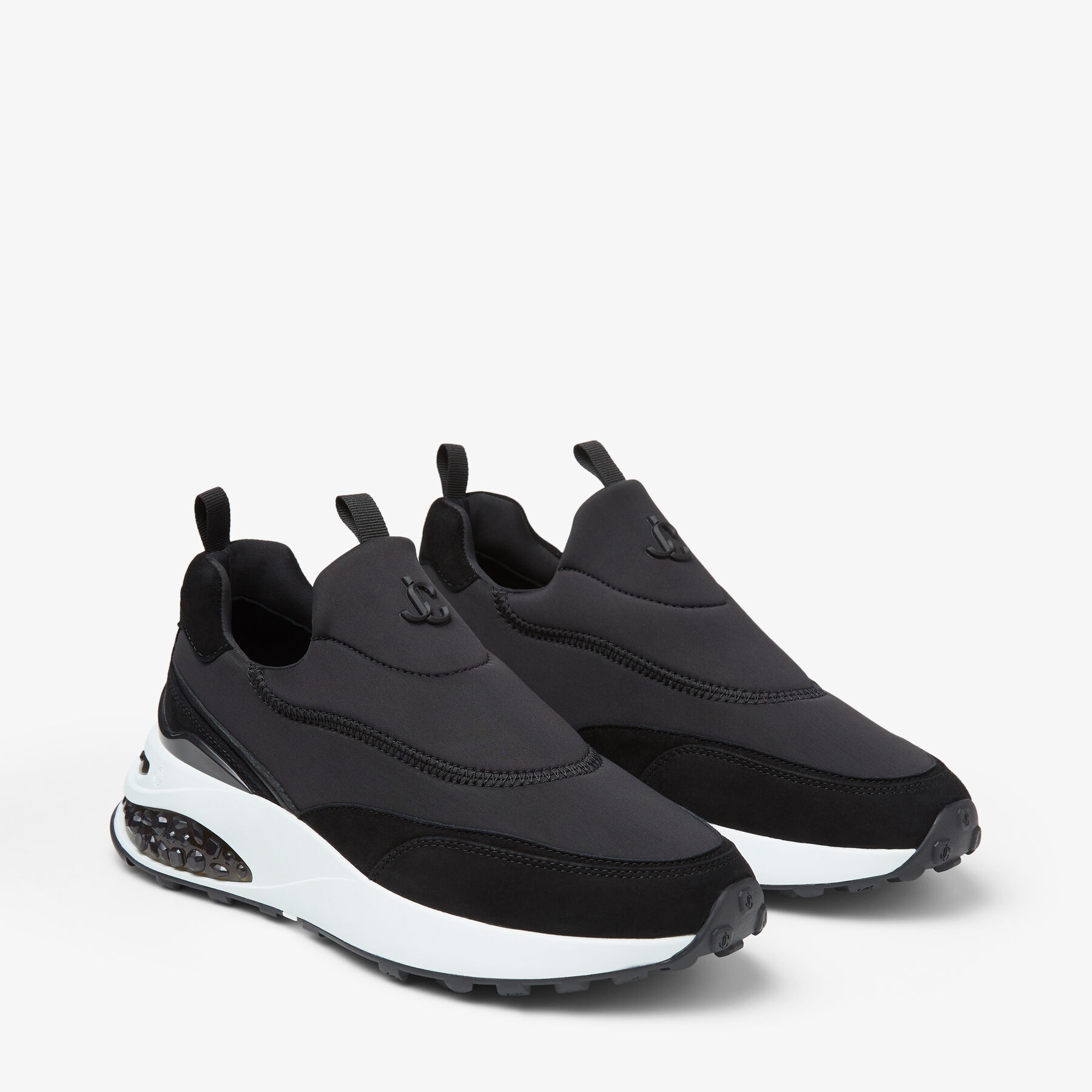 Memphis/F
Black Neoprene and Leather Low Top Trainers - 2